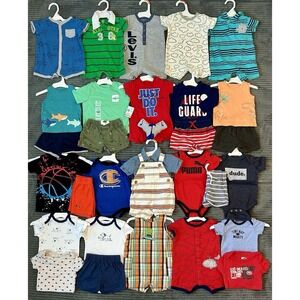 Huge Lot Baby Boys Summer Clothes 3/6 Months NEW &EC Carters Nike Levi's Lit Me